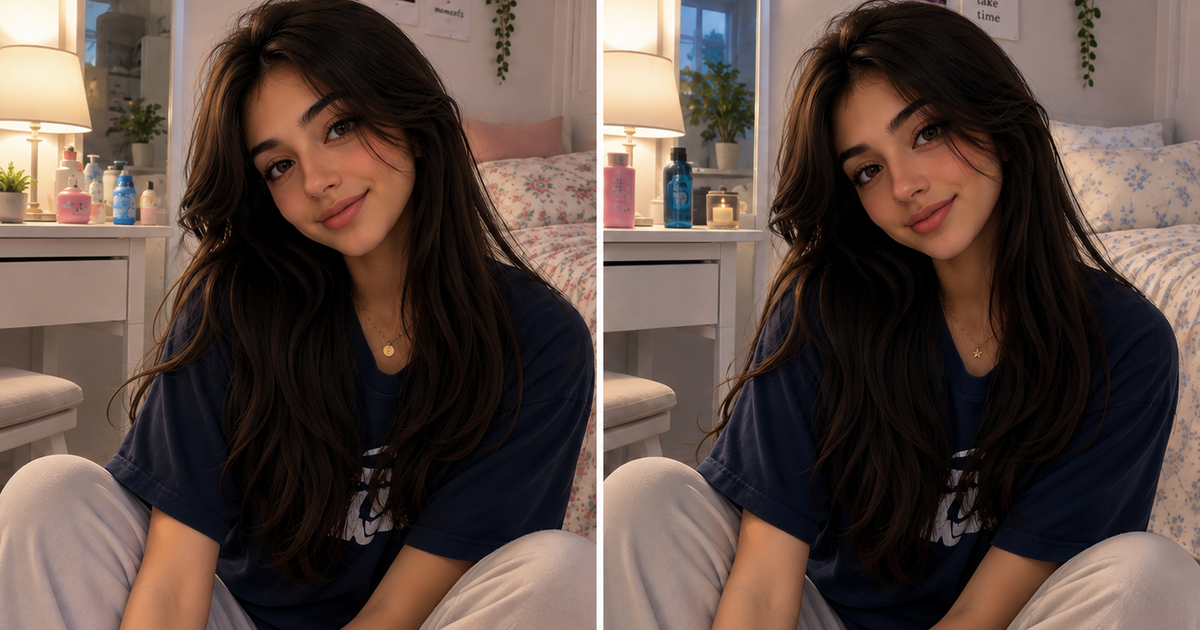 Two illustrated scenes in the Bedroom Portrait: Find the 5 Differences observation puzzle